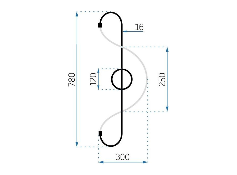 Nástěnné LED svítidlo CURVE long - 24W - stříbrné