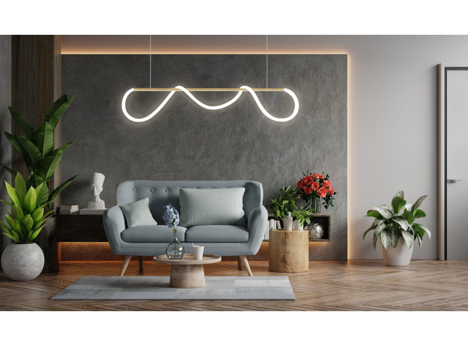 Stropní LED svítidlo CURVE maxi - 60W - zlaté