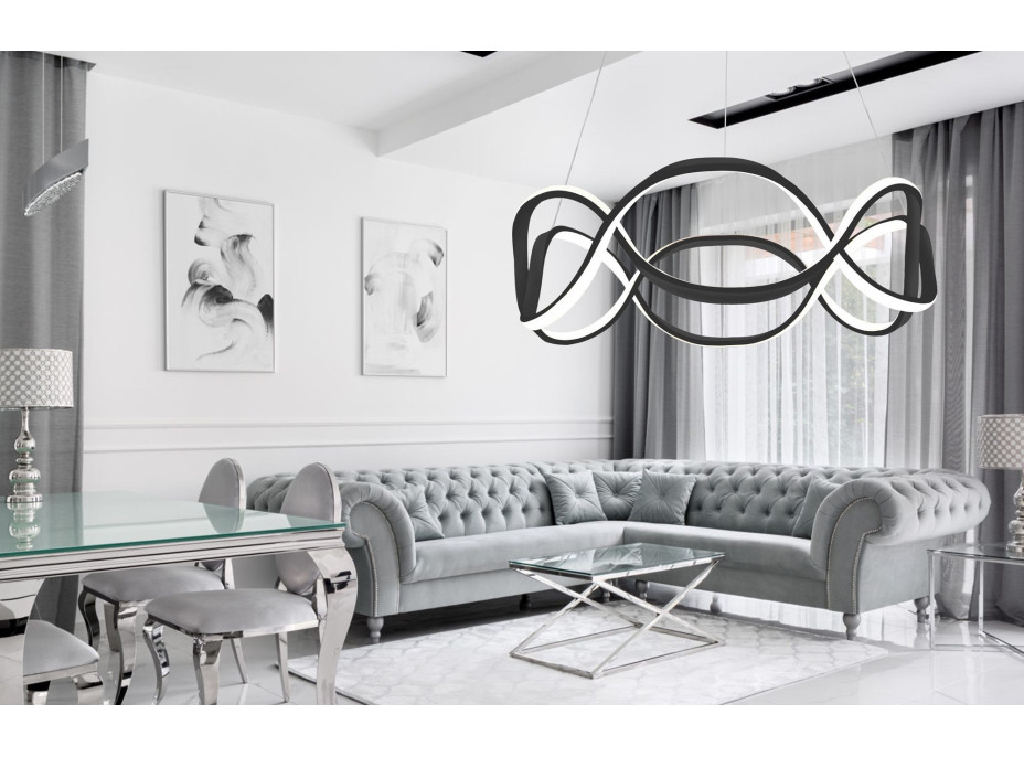 Stropní LED svítidlo PULSE 120W - černé + ovladač