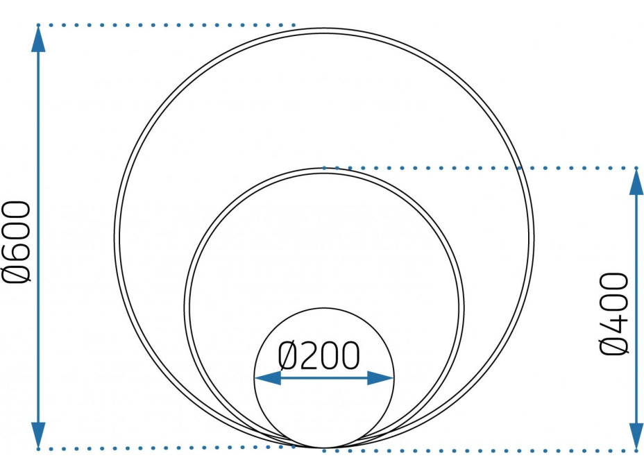 Stropní LED svítidlo CIRCLES - 110W - chromové - s ovladačem