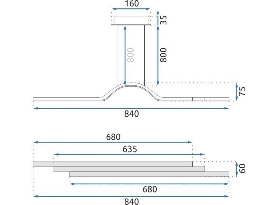 Stropní LED svítidlo WING 70W - bílé + ovladač