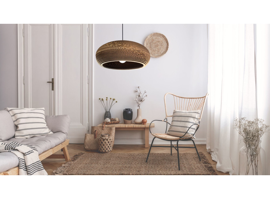 Stropní svítidlo BOHO cardboard - kartonové/černé