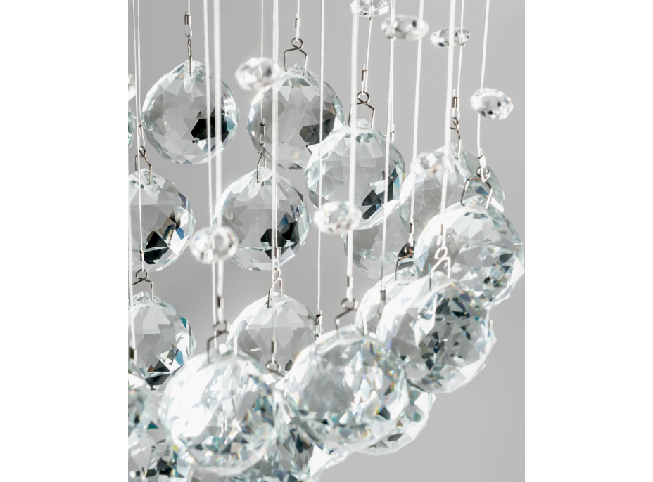 Stropní křišťálové svítidlo CRYSTAL string - 44 cm - chromové