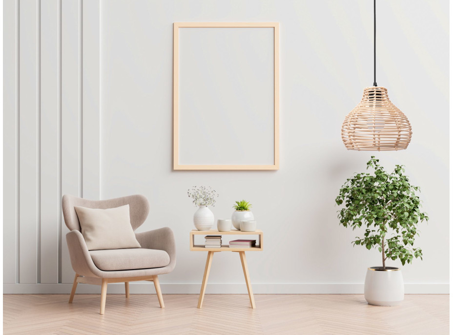 Stropní svítidlo BOHO small bulb - bambusové/černé