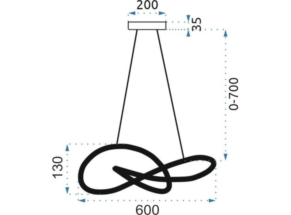 Stropní LED svítidlo NODE 50W - černé + ovladač