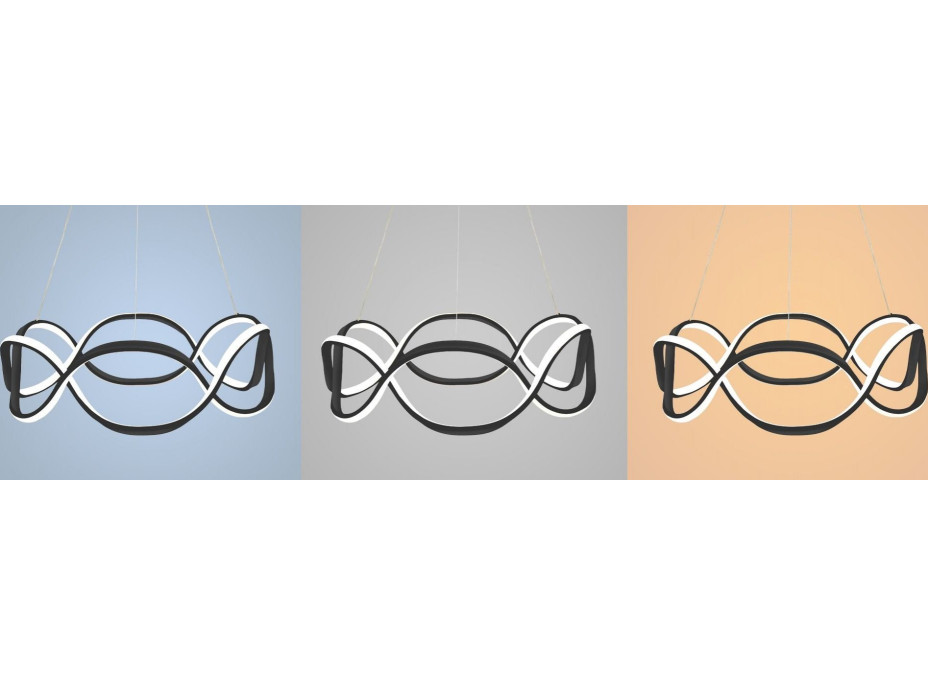 Stropní LED svítidlo PULSE 120W - černé + ovladač