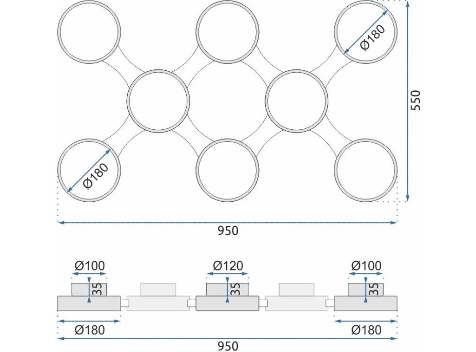 Stropní LED svítidlo GRID 40W - černé/hnědé + ovladač