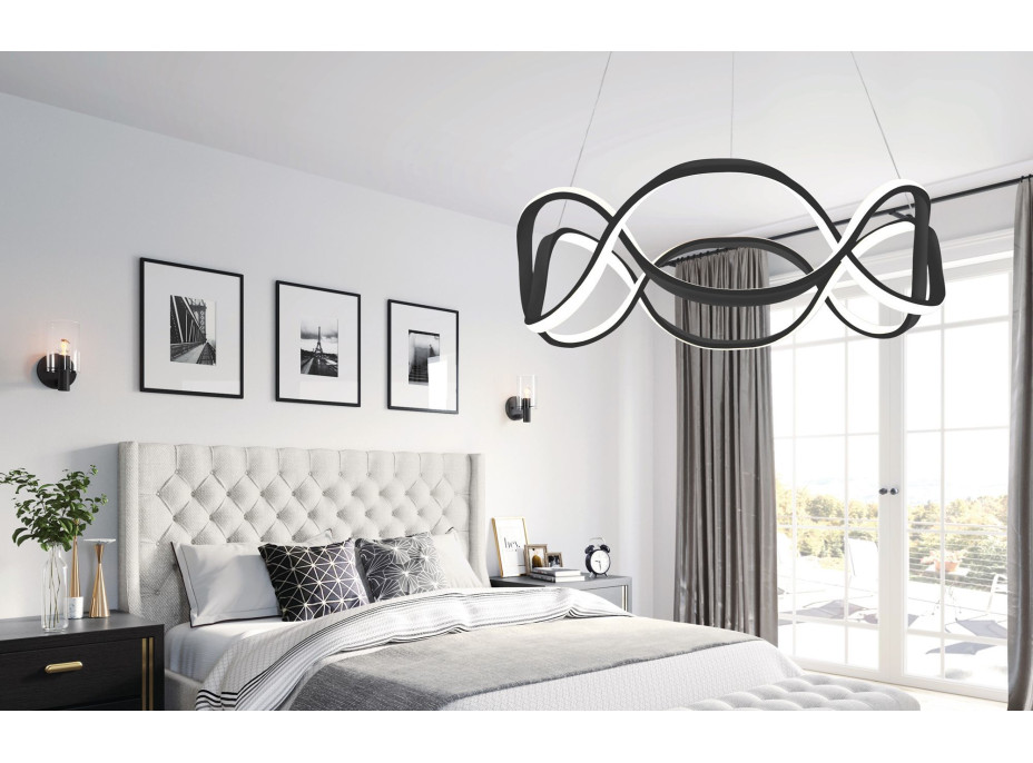 Stropní LED svítidlo PULSE 120W - černé + ovladač