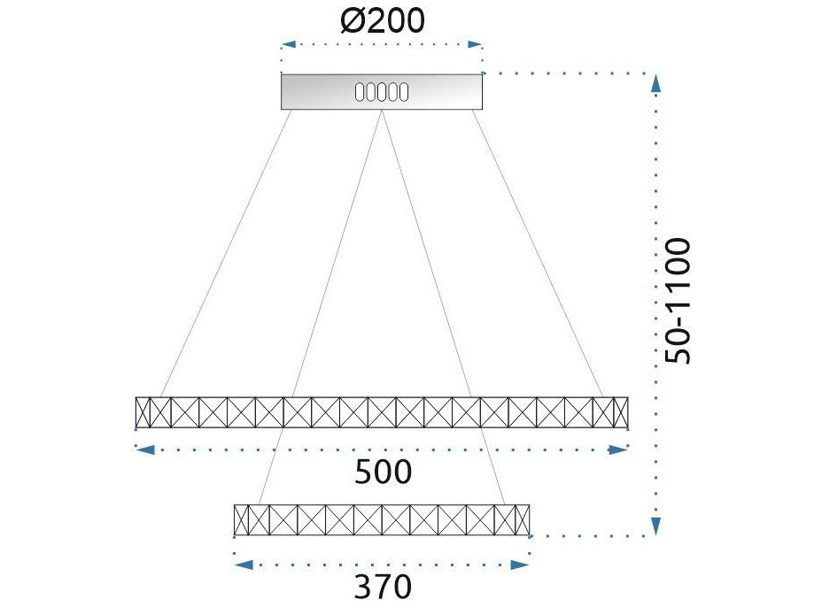 Stropní LED křišťálové svítidlo SLIDE - 90W - chromové - s ovladačem