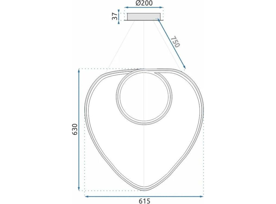 Stropní LED svítidlo HAZELNUT 70W - zlaté + ovladač