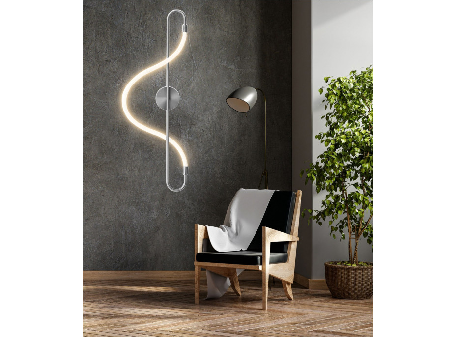 Nástěnné LED svítidlo CURVE long - 24W - stříbrné