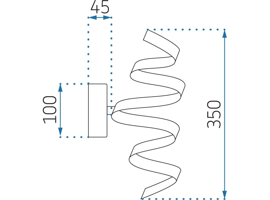 Nástěnné LED svítidlo VORTEX long - 18W - černé