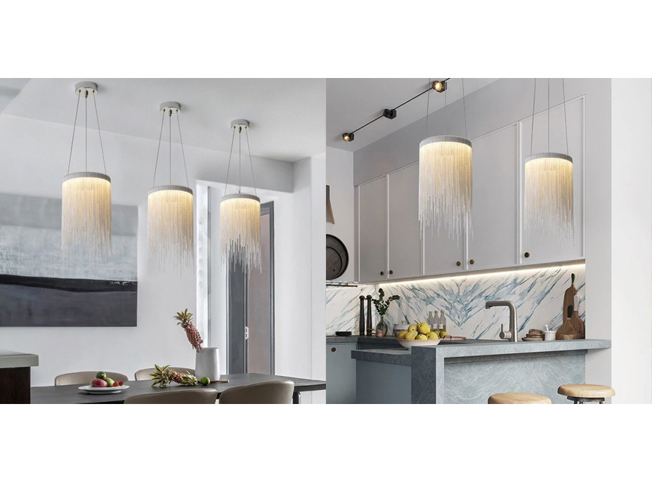 Stropní LED křišťálové svítidlo WATERFALL - 10W - chromové