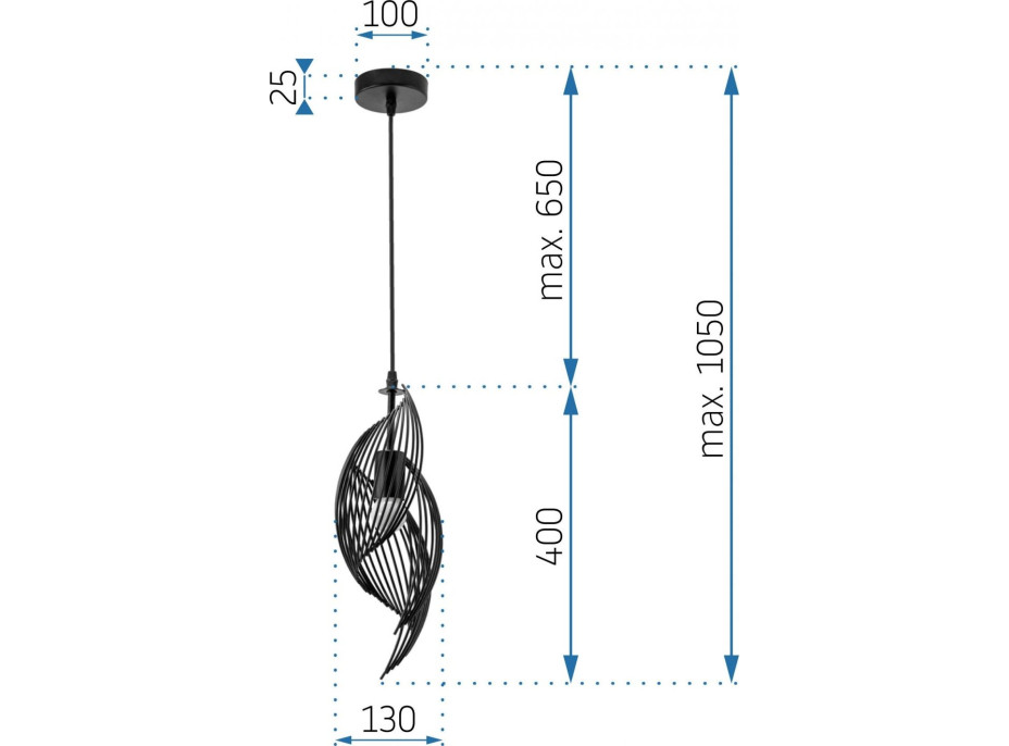 Stropní svítidlo LOFT VEIL - černé