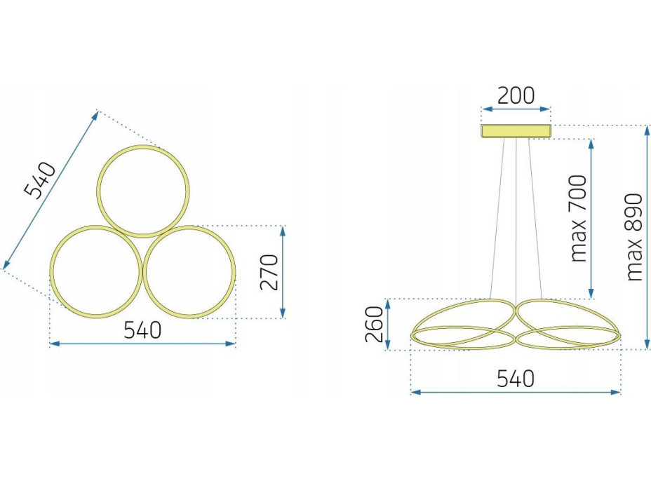 Stropní LED svítidlo HALO 120W - černé + ovladač