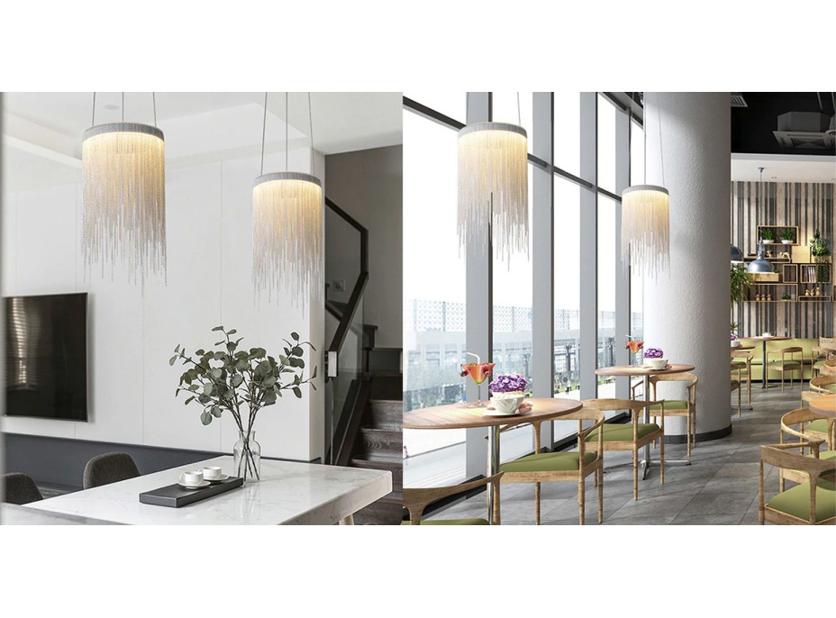 Stropní LED křišťálové svítidlo WATERFALL - 10W - chromové