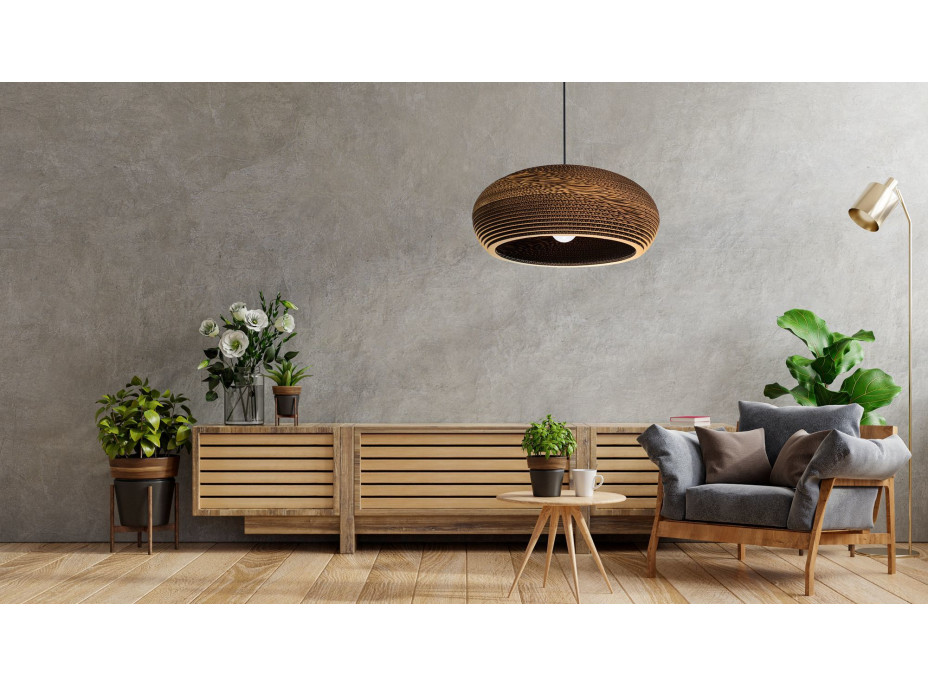 Stropní svítidlo BOHO cardboard - kartonové/černé