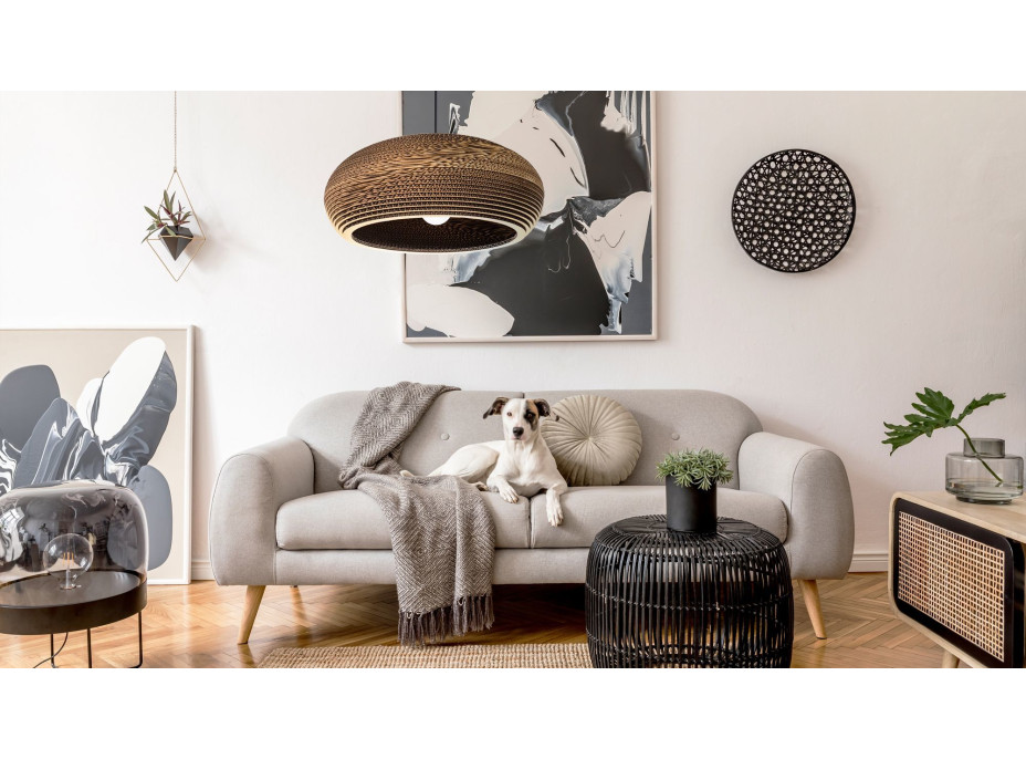 Stropní svítidlo BOHO cardboard - kartonové/černé
