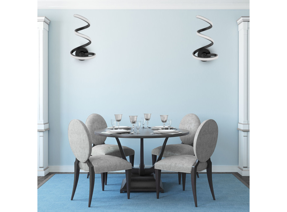 Nástěnné LED svítidlo VORTEX half - 18W - černé