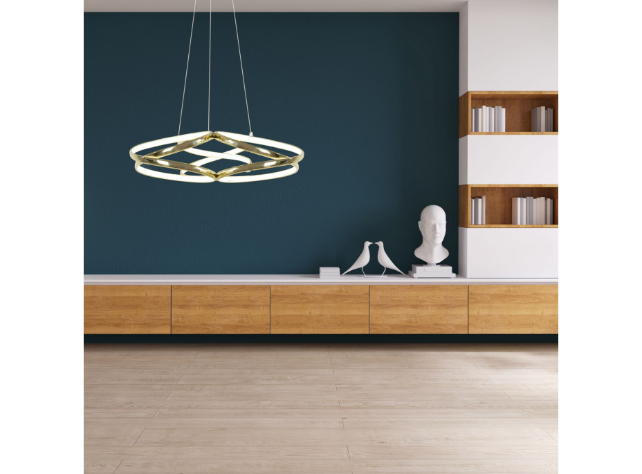 Stropní LED svítidlo HALO 120W - zlaté + ovladač