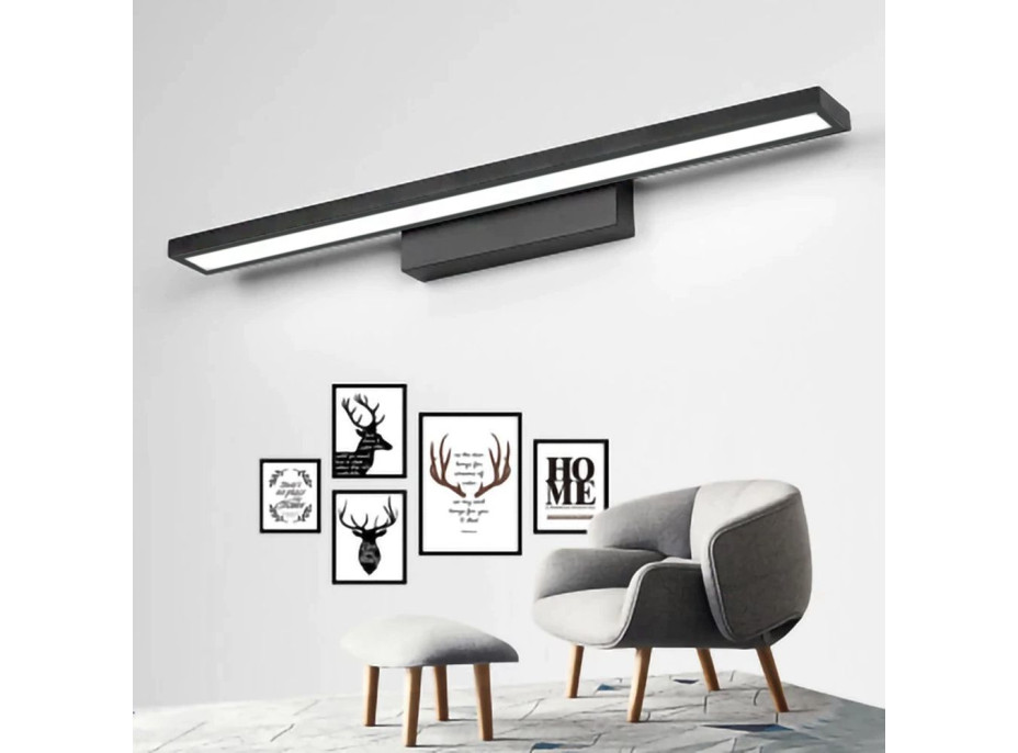 Nástěnné LED svítidlo nad zrcadlo FLAT - 60 cm - 7W - černé