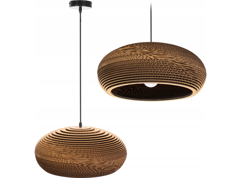 Stropní svítidlo BOHO cardboard - kartonové/černé