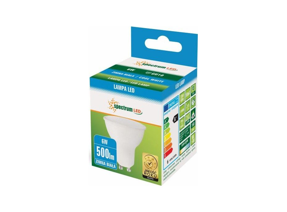 Žárovka GU10 - LED - 6W - 500lm - 6000K