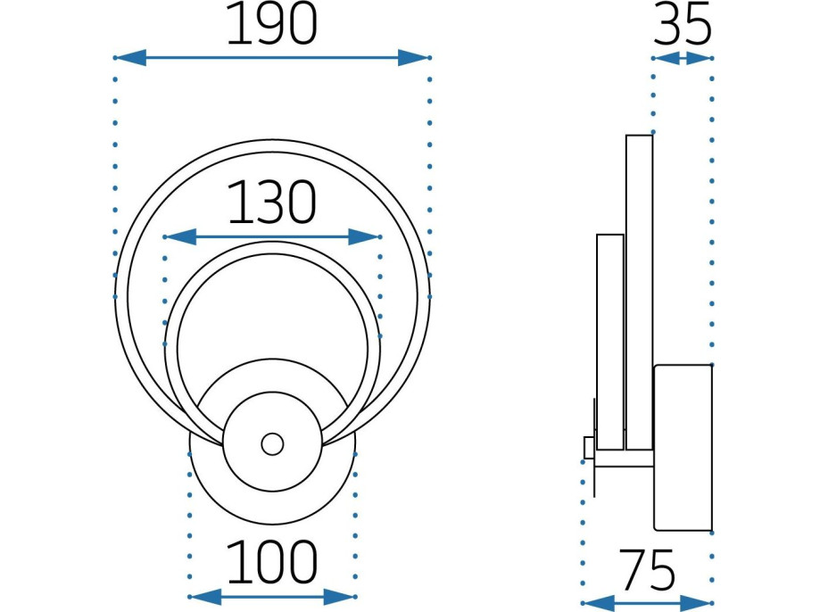 Nástěnné LED svítidlo CIRCLES - 15W - černé