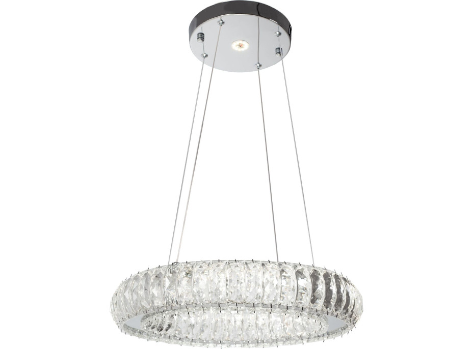 Stropní LED křišťálové svítidlo DING - 40W - chromové - s ovladačem