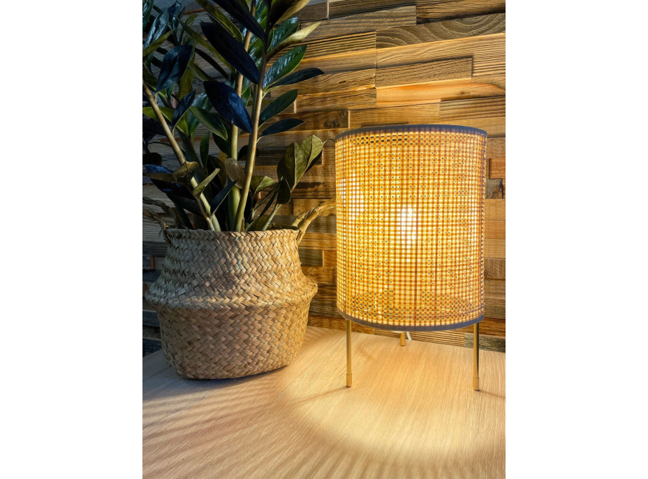 Stolní lampička BOHO net- E27 - bambus/kov