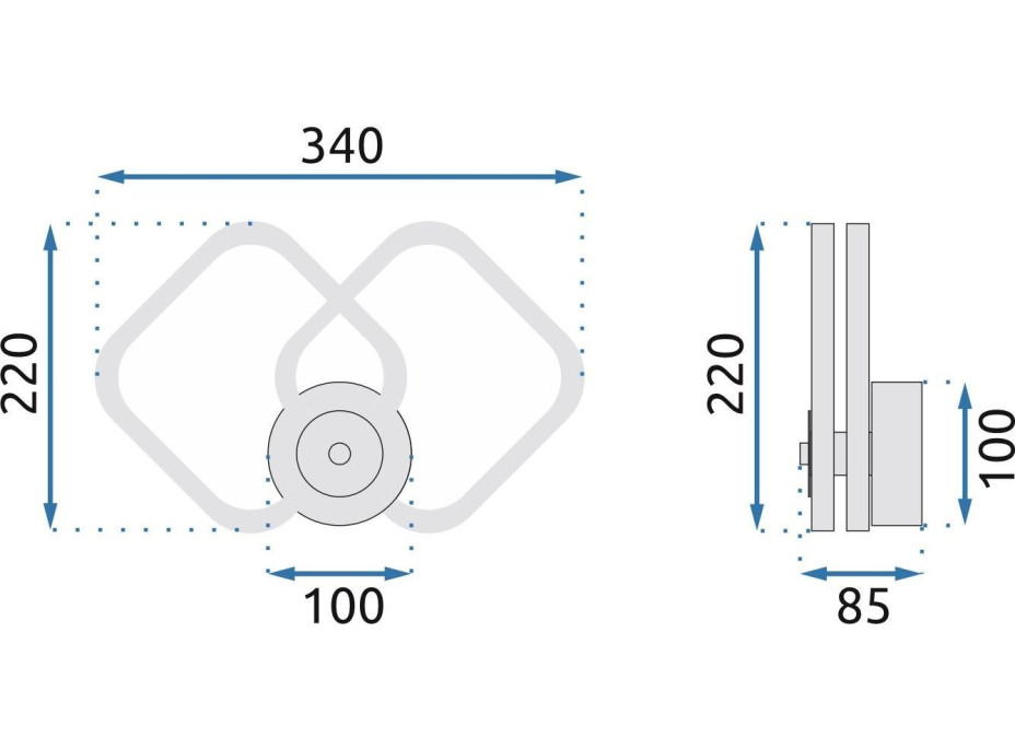 Nástěnné LED svítidlo SQUARES - 13W - zlaté