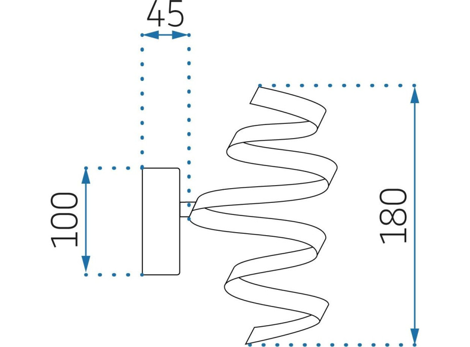 Nástěnné LED svítidlo VORTEX short - 15W - zlaté