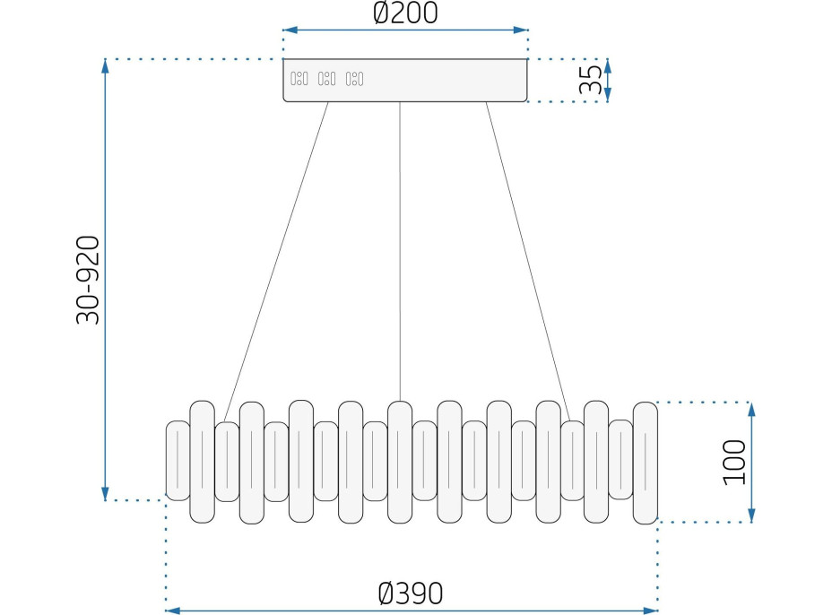 Stropní LED křišťálové svítidlo CROWN - 40W - chromové - s ovladačem