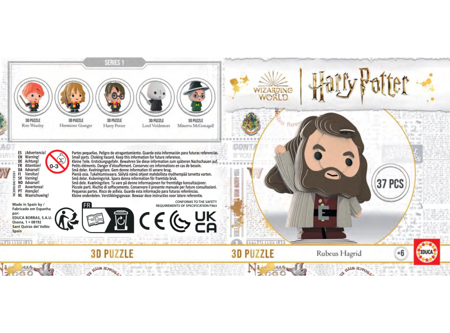 EDUCA 3D puzzle Harry Potter: Rubeus Hagrid 37 dílků
