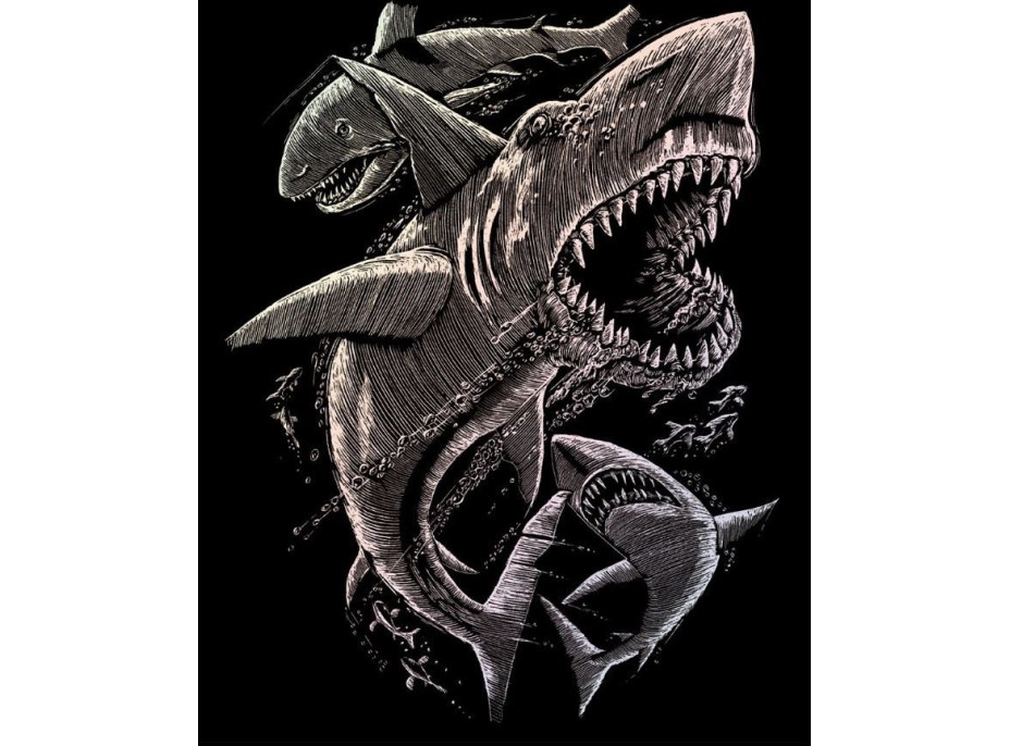 ROYAL & LANGNICKEL Holografický škrabací obrázek Žralok