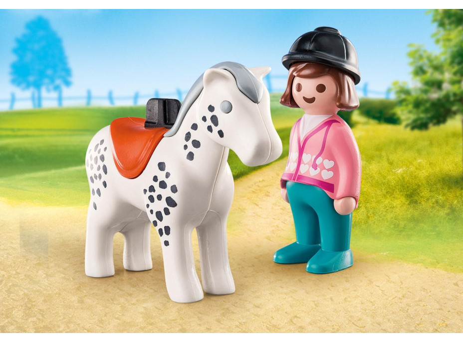 PLAYMOBIL® 1.2.3 70404 Jezdkyně s koněm