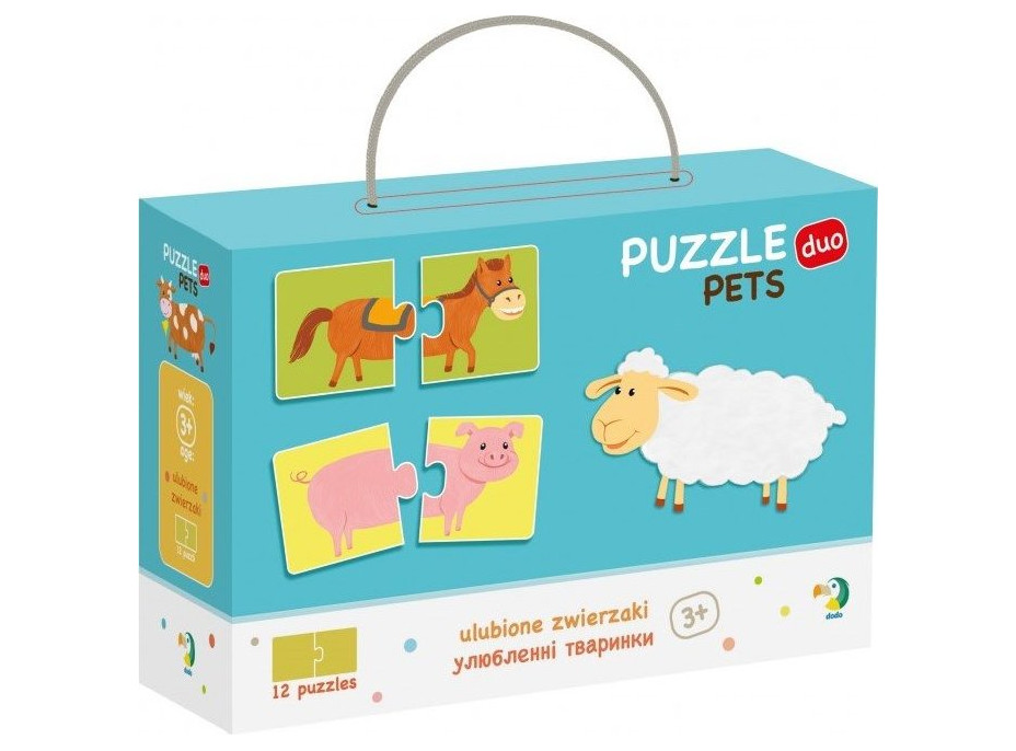 DODO Puzzle Domácí zvířátka 12x2 dílky