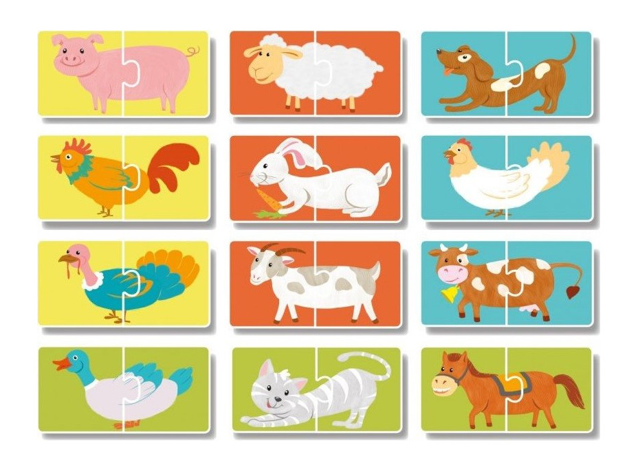 DODO Puzzle Domácí zvířátka 12x2 dílky