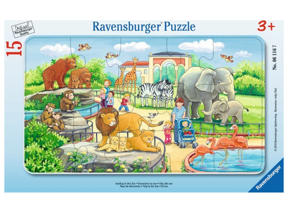 RAVENSBURGER Puzzle Návštěva ZOO 15 dílků