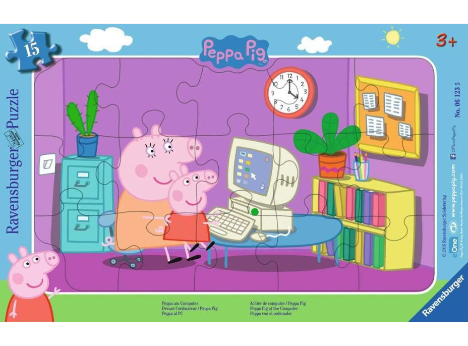 RAVENSBURGER Puzzle Prasátko Peppa 15 dílků