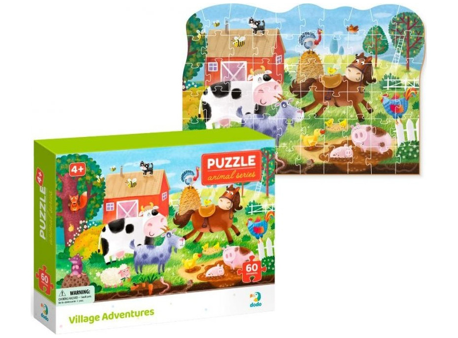 DODO Puzzle Zvířata: Dobrodružství na venkově 60 dílků