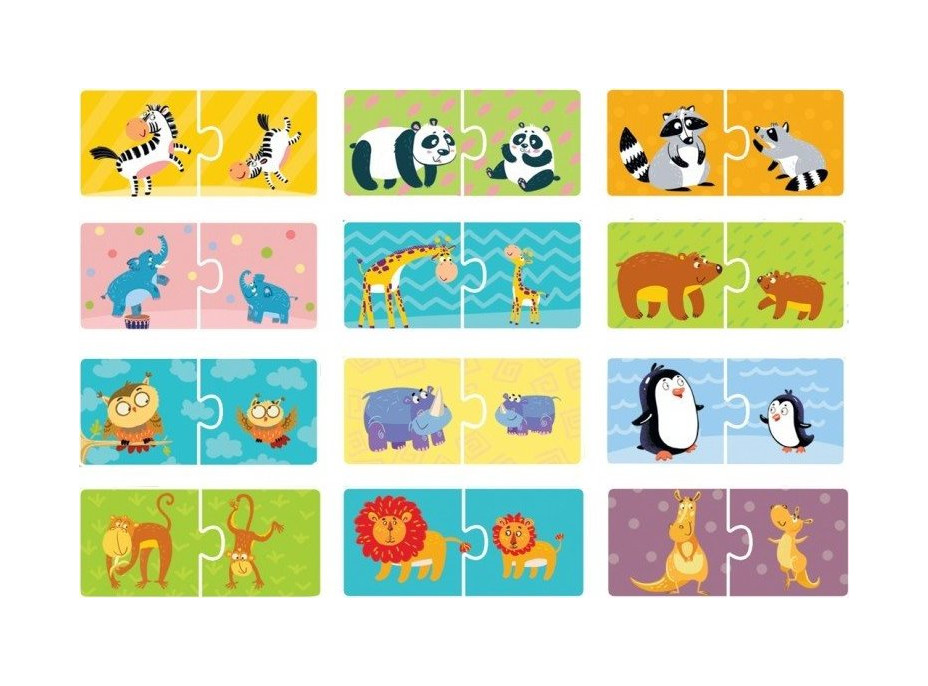 DODO Puzzle Zvířecí maminky a mláďátka 12x2 dílky
