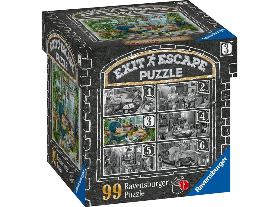 RAVENSBURGER Únikové EXIT puzzle Strašidelné sídlo 3: V zimní zahradě 99 dílků