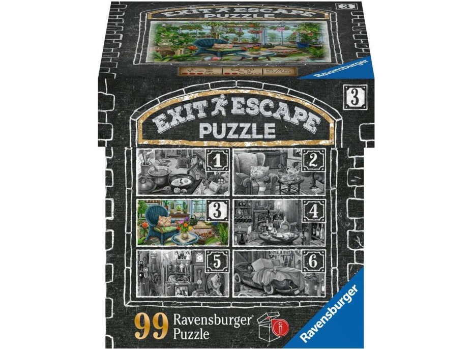 RAVENSBURGER Únikové EXIT puzzle Strašidelné sídlo 3: V zimní zahradě 99 dílků