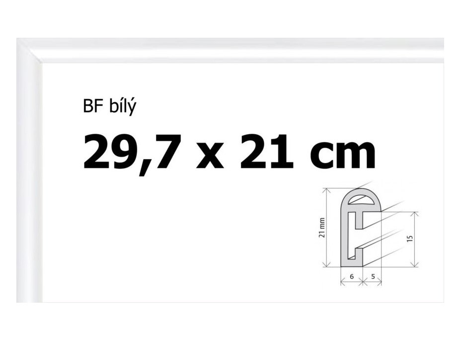 BFHM Plastový rám 29,7x21cm A4 - bílý