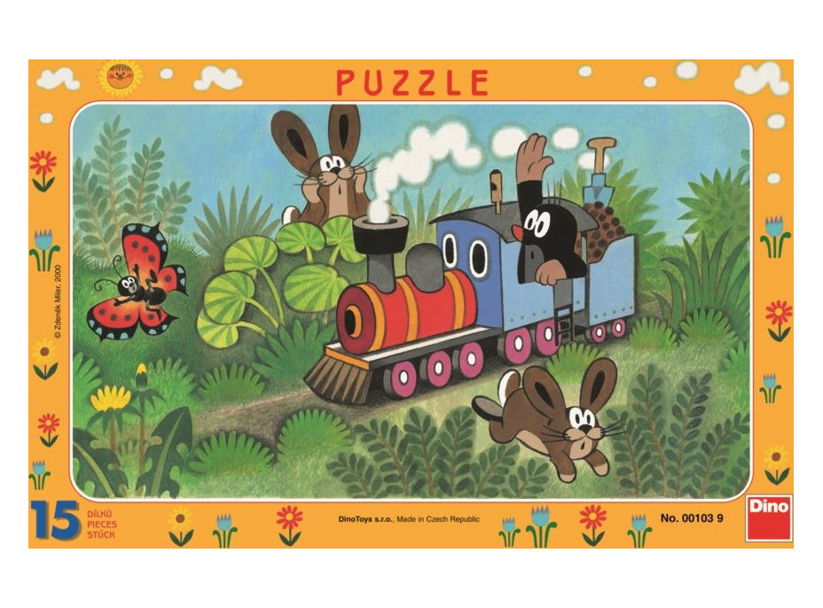 DINO Puzzle Krtek a lokomotiva 15 dílků