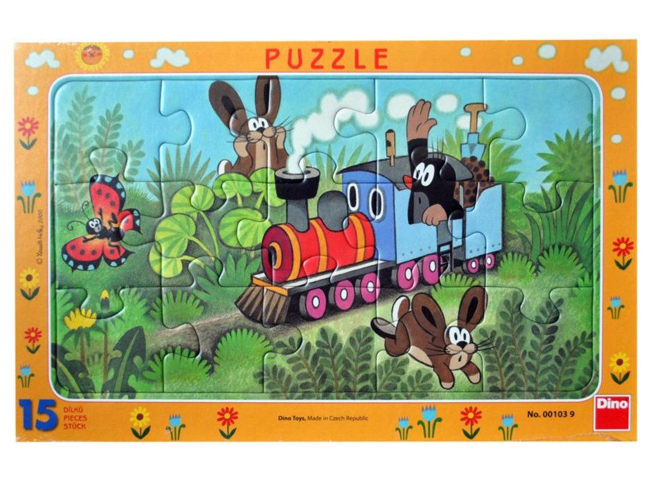 DINO Puzzle Krtek a lokomotiva 15 dílků