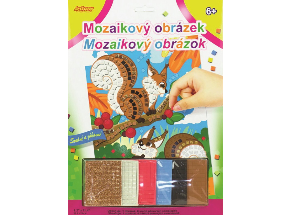 ARTLOVER Mozaikový obrázek Veverky 20x29cm