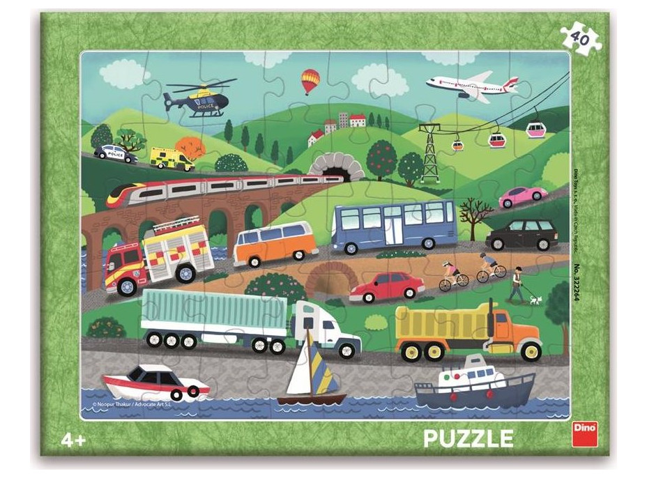 DINO Puzzle Dopravní prostředky 40 dílků