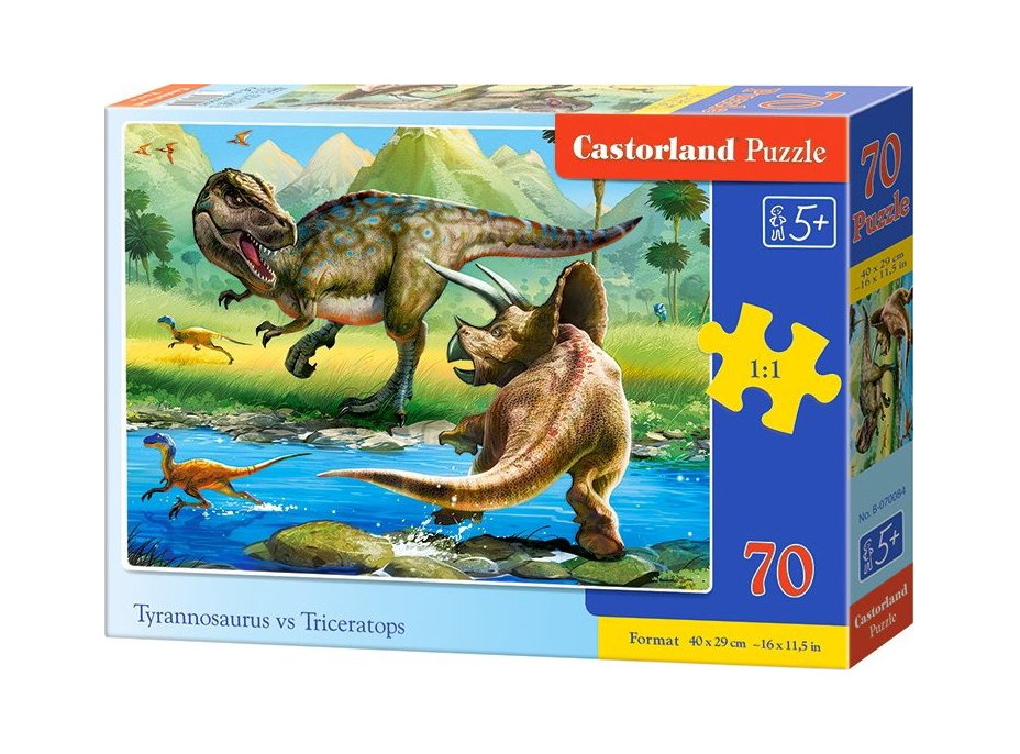 CASTORLAND Puzzle Tyranosaurus vs. Triceratops 70 dílků